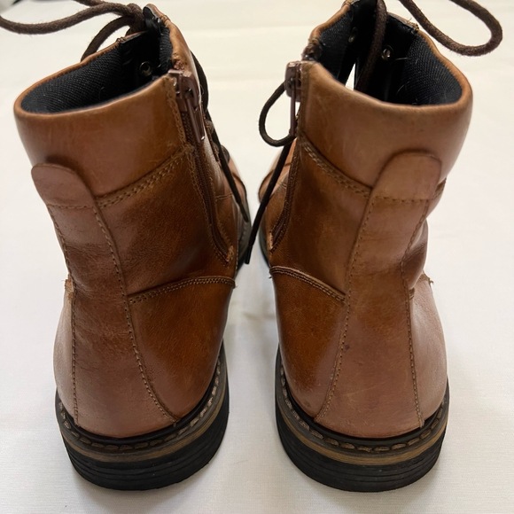 THE RAIL Cap Toe Chukka Brown Leather Ankle Boots Size EU 43M (US 10) - Picture 4 of 12